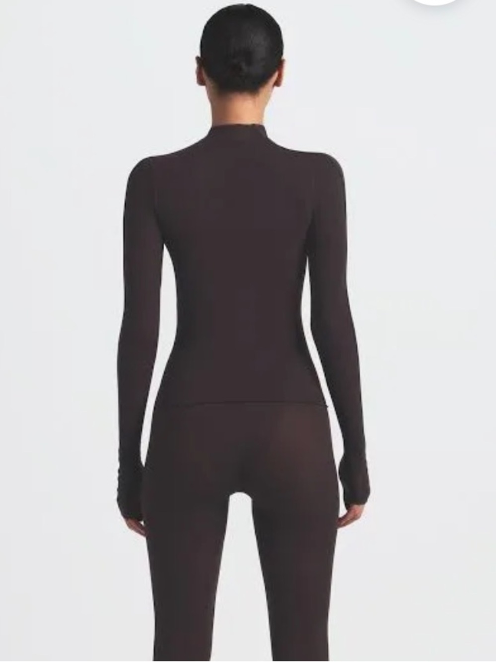 NikeSKMS NWT Weightless Long Sleeve Mock Neck - Dark Roast - Picture 3 of 7